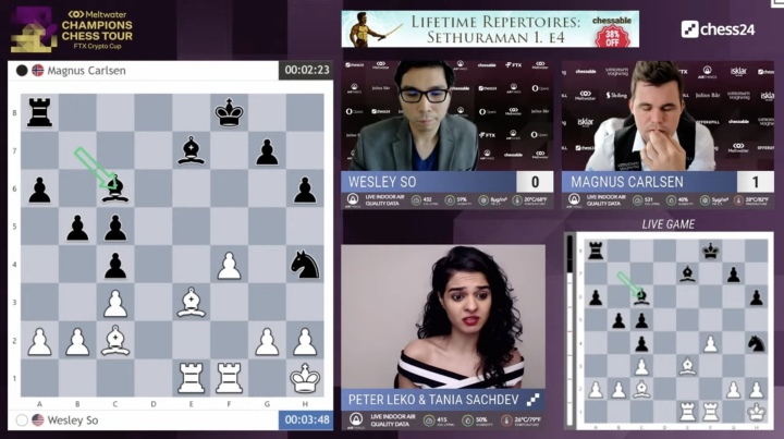 chess24 - Magnus Carlsen wins an absolutely crushing game