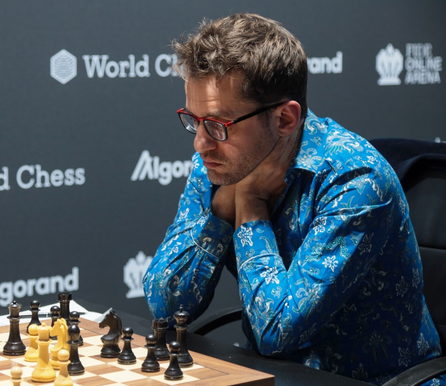 RUSSIA, MOSCOW - FEBRUARY 15, 2023: Russian chess grandmaster Daniil Dubov  (C) is seen during a