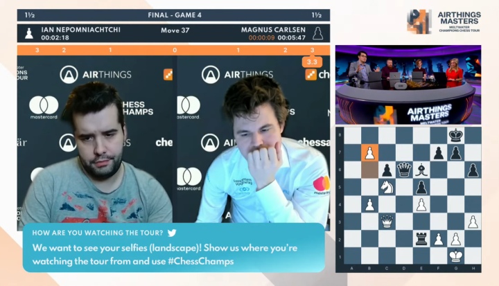 Airthings Masters: Magnus Carlsen and Ian Nepomniachtchi play out