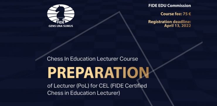 Fourth Chess in Education Lecturer course announced