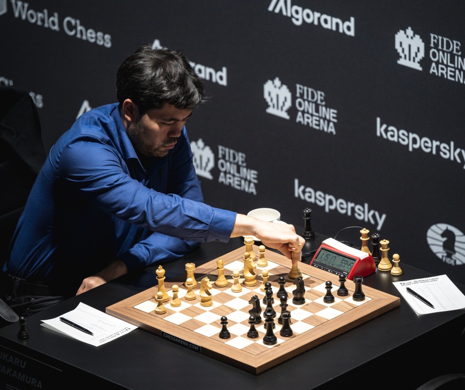 Wesley So and Amin Tabatabaei after Game 1 of the FIDE Grand Prix in Berlin  Semifinals