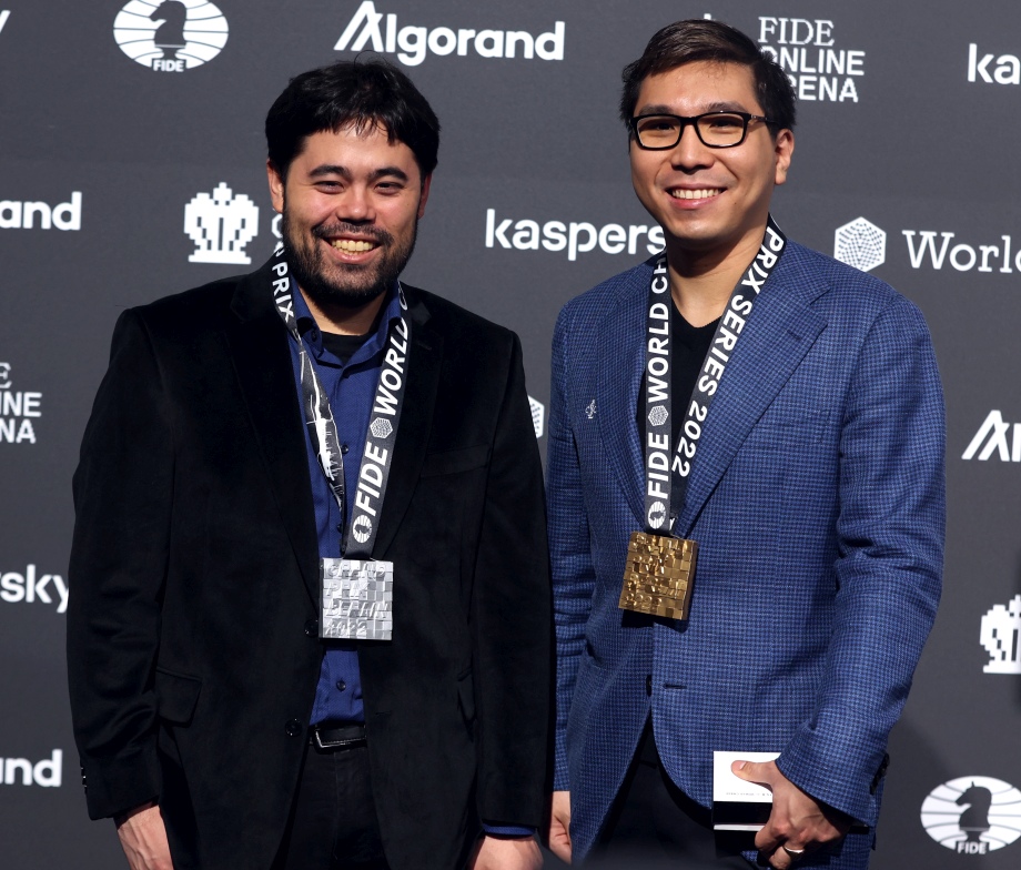 Nakamura Hikaru and Wesley So after a quick draw in the FIDE Grand Prix  Finals Game 1