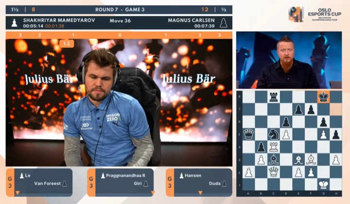 Carlsen-Duda as the Oslo Esports Cup begins