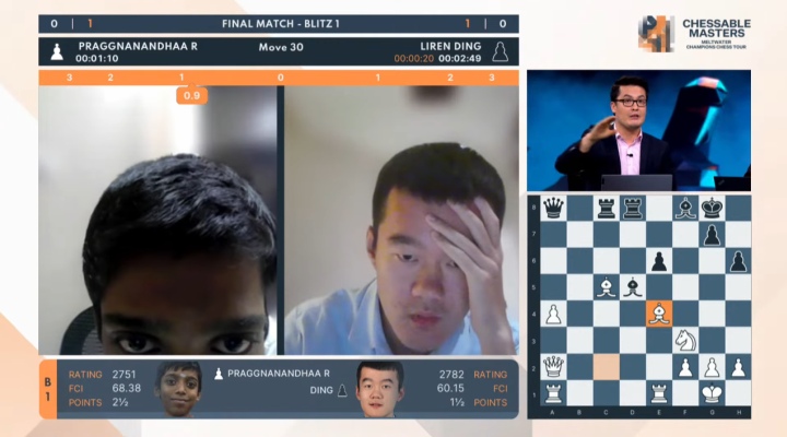 FIDE - International Chess Federation - Ding Liren wins the Chessable  Masters! 👏 The world #2 beat 16-year-old Praggnanandhaa in the gripping  final of the fourth leg of the Meltwater Champions Chess