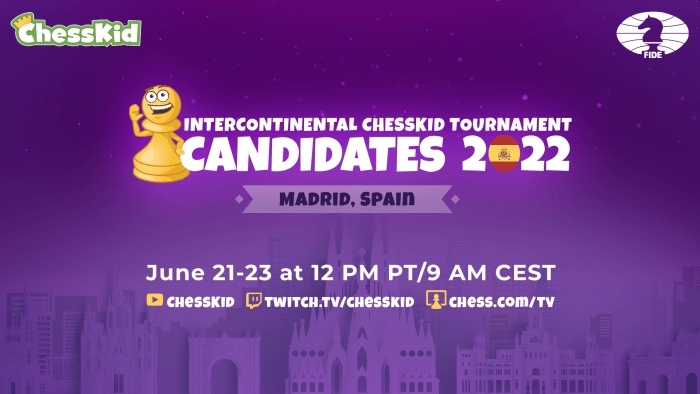 International Chess Federation on X: The FIDE Candidates Tournament has  started! #FIDECandidates 17 June - 5 July Madrid, Spain Games start at  15:00 CEST Live:   Website