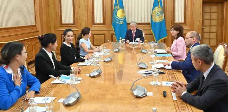 President of Kazakhstan holds a meeting with the women's national team