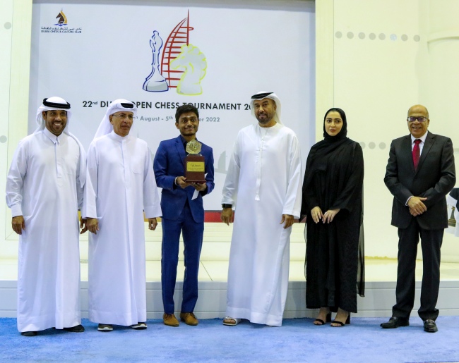 Congratulations Aravindh Chithambaram for winning Dubai chess open -  Chessgurukul