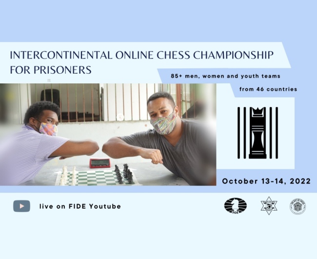 FIDE - International Chess Federation - Groups 4,5 and 6 of the first  Intercontinental Online Chess Championship for Prisoners have started their  matches. Follow the live commentary with Keti Tsatsalashvili at   #