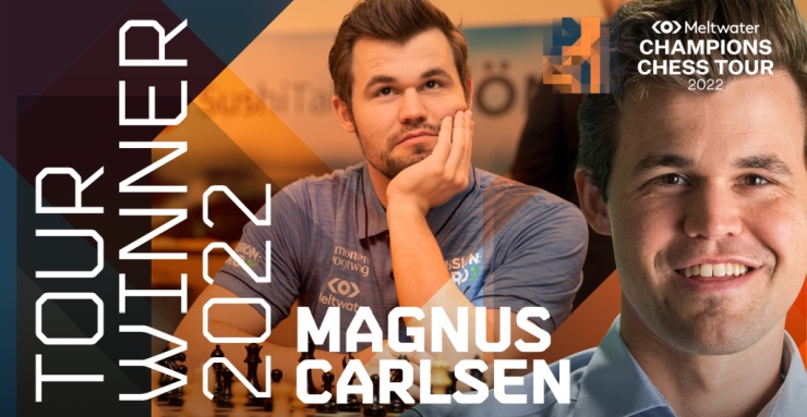 Magnus Carlsen vinner Meltwater Champions Tour 2022 med et arrangement til overs