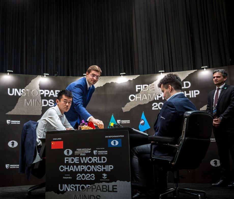 International Chess Federation on X: Ian Nepomniachtchi prevails against  Ding Liren in 29 moves and three and a half hours to seize the lead by  1½-½. #NepoDing 📷: Stev Bonhage  /