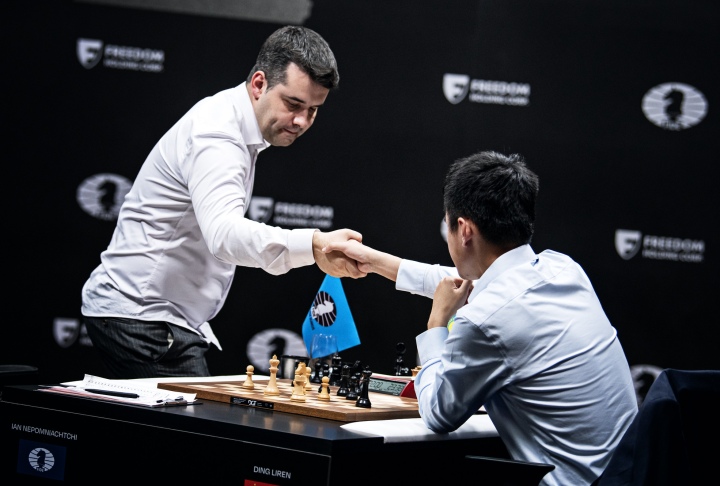 Ding holds Nepomniachtchi to force tiebreaks in FIDE World