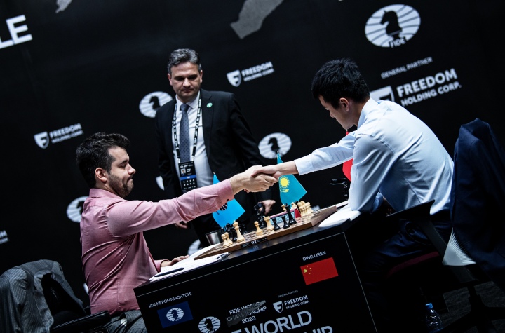 Chess Supremacy - 99 ACCURACY vs 99 ACCURACY! GAME 11 of FIDE World Chess  Championship 2023 ended in a draw! GM Ian Nepomniachtchi: 6 points GM Ding  Liren: 5 points #chesssupremacy