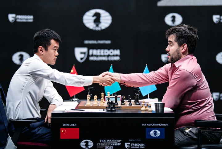 International Chess Federation on X: 💥 And off we go! 💥 The FIDE World  Championship match between Ian Nepomniachtchi and Ding Liren has begun. 📺:  Watch the broadcast with GM Viswanathan Anand