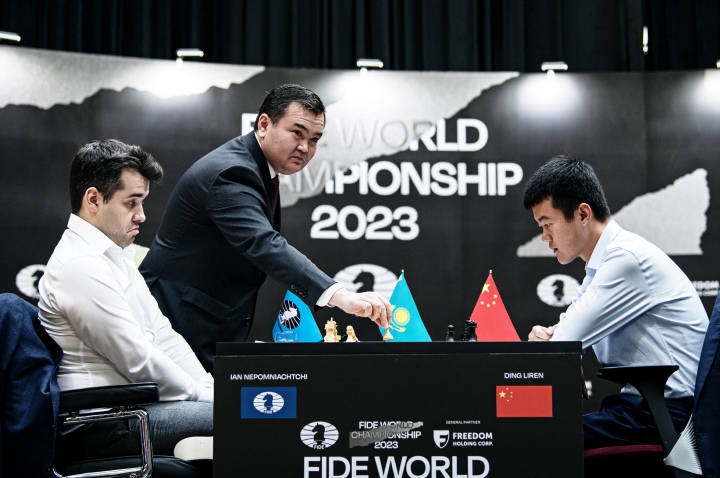 Round 14. Press conference with Ding Liren and Ian Nepomniachtchi