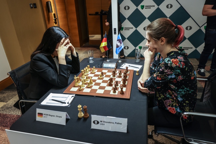 FIDE - International Chess Federation - Dinara Wagner scores the