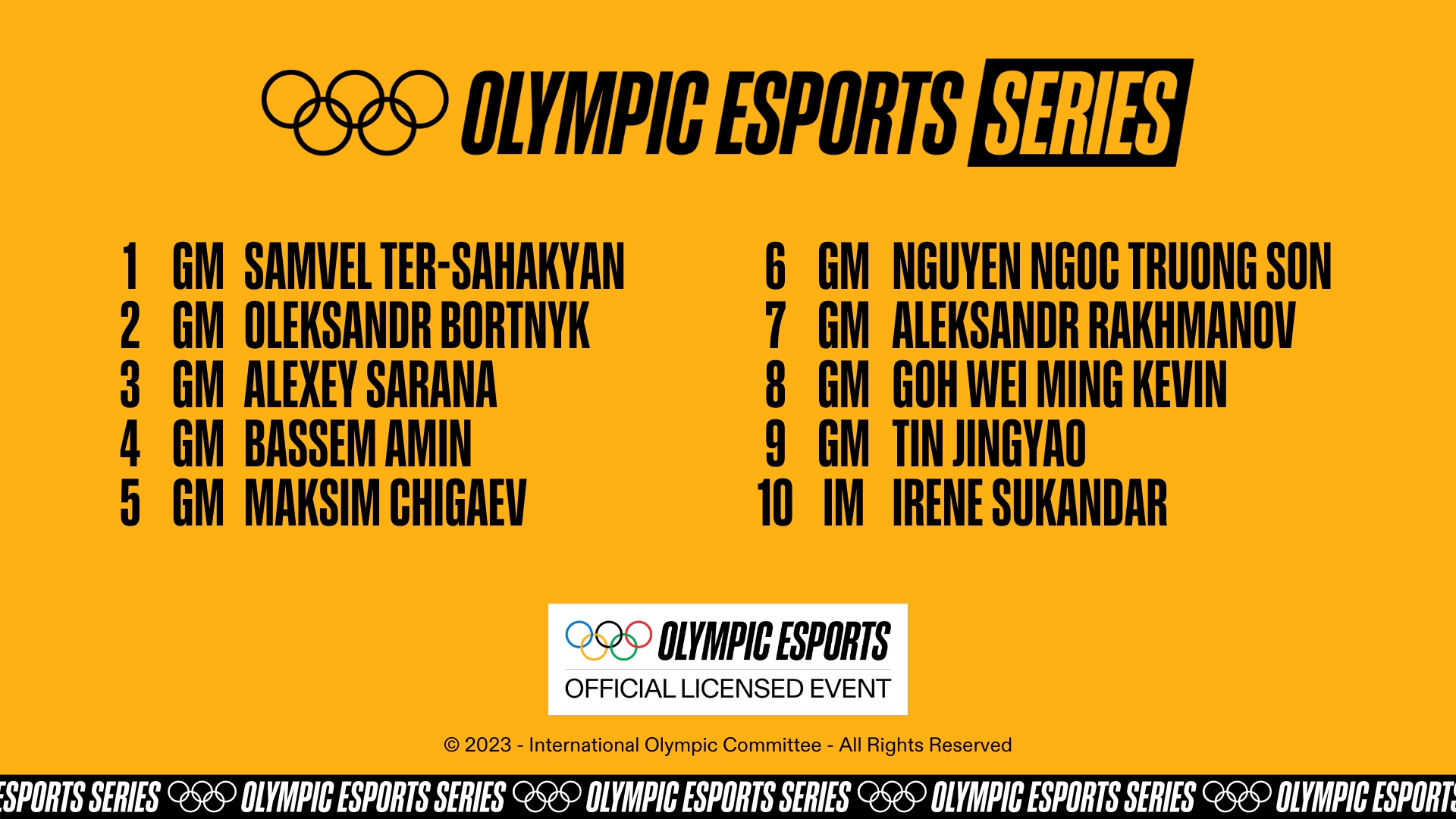 e FIDE levam o xadrez para a Olympic Esports Series