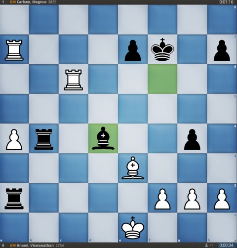 Chess: Magnus Carlsen plays 1 f3 in tournament game