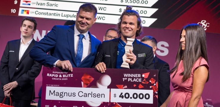 Magnus Carlsen wins 2023 SuperUnited Rapid & Blitz
