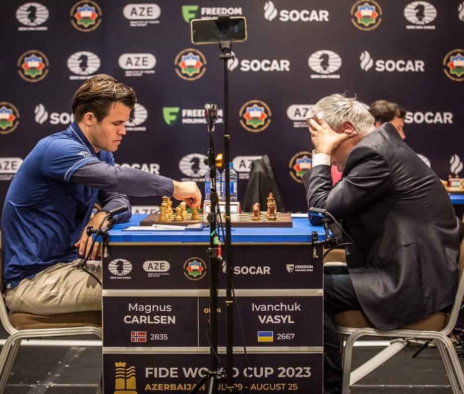 Chess: sickly Carlsen wins World Cup in Baku by beating