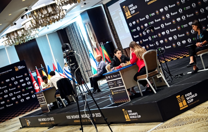 FIDE World Chess Cup (Open Semifinals, Women's Final): A Pragg-Carlsen Final;  Goryachkina Wins Women's Title 