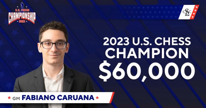 Caruana joins a five way tie for the lead after three rounds of