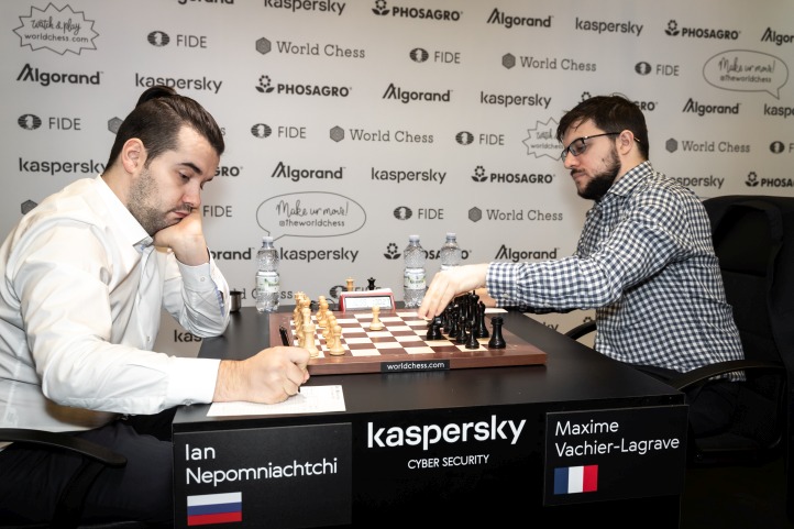 International Chess Federation on X: Ian Nepomniachtchi eliminated Maxime  Vachier-Lagrave and advances to the final of Jerusalem #GrandPrixFIDE! The  2nd classical game of their match finished in a draw. Nepomniachtchi needs  to