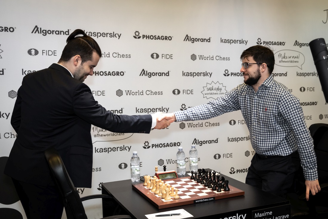 International Chess Federation on X: Ian Nepomniachtchi eliminated Maxime  Vachier-Lagrave and advances to the final of Jerusalem #GrandPrixFIDE! The  2nd classical game of their match finished in a draw. Nepomniachtchi needs  to
