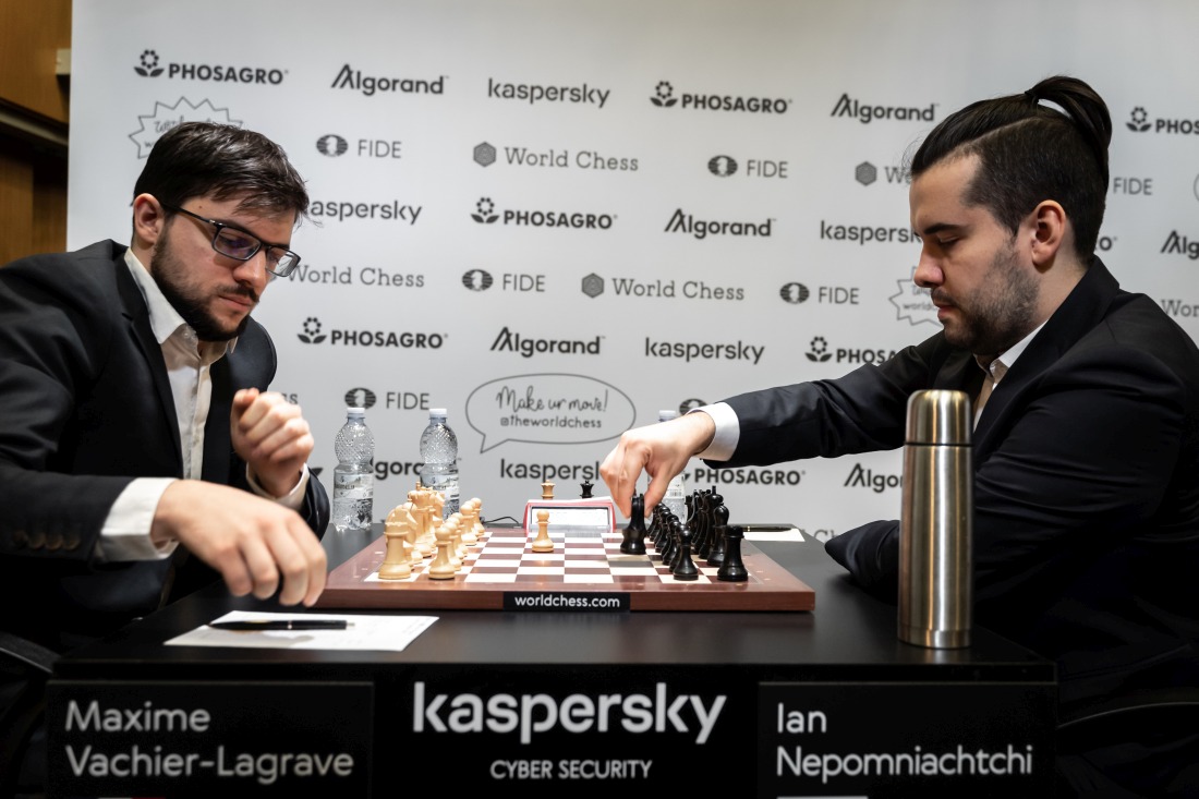 International Chess Federation on X: Ian Nepomniachtchi eliminated Maxime  Vachier-Lagrave and advances to the final of Jerusalem #GrandPrixFIDE! The  2nd classical game of their match finished in a draw. Nepomniachtchi needs  to