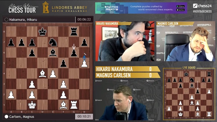 Chess: Magnus Carlsen serene while Fabiano Caruana faces hectic