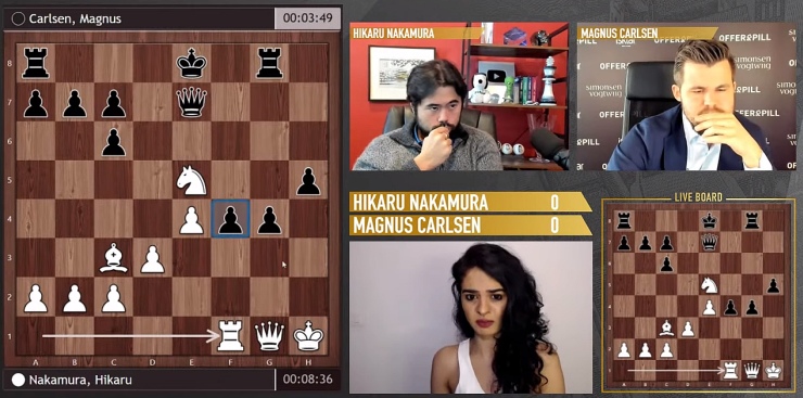 Magnus Tour Final 1: Nakamura draws first blood