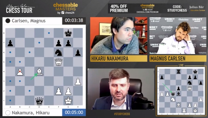 Chessable Masters: Magnus Carlsen Ousted by Hikaru Nakamura After