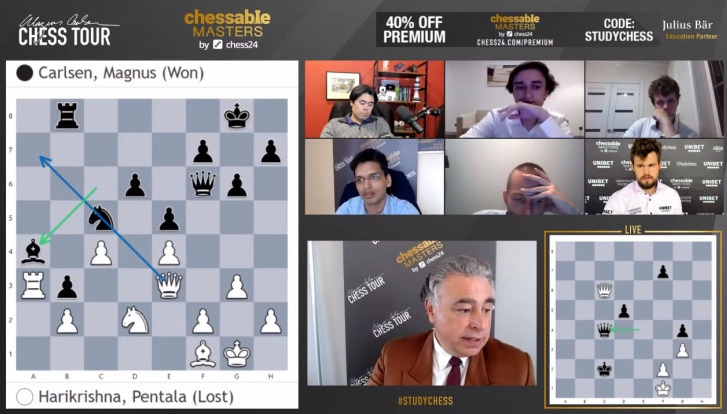 Chessable Masters 1: Artemiev leads on bad day for Magnus