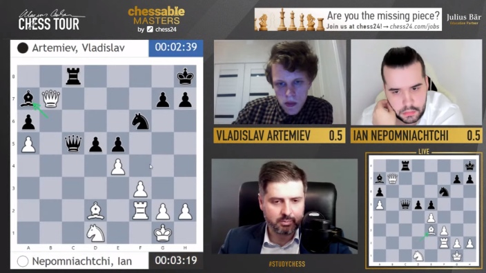 Chessable Masters: Anish Giri looks to get past Alexander Grischuk