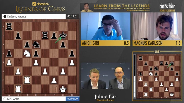 chess24 Legends 11: Carlsen in final, Giri hits back