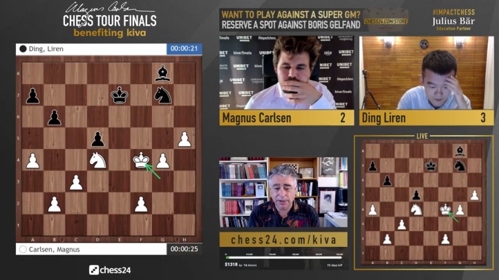 chess24 - Magnus Carlsen and Ding Liren are playing 4