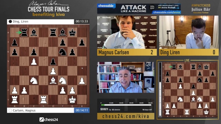 chess24 - Magnus Carlsen and Ding Liren are playing 4