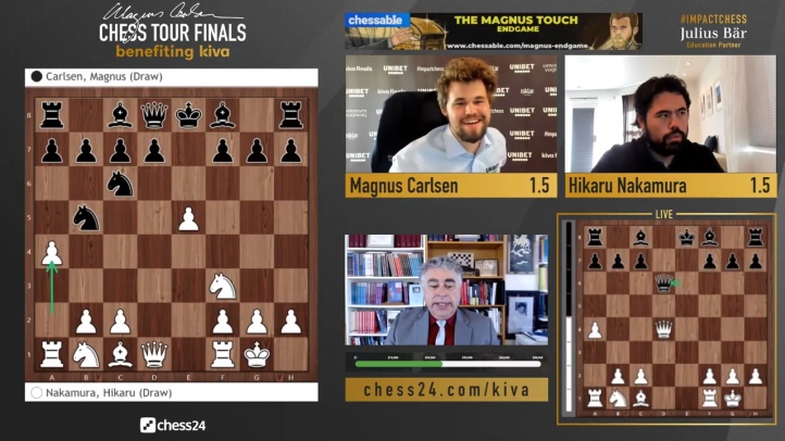 Chess: Magnus Carlsen and Hikaru Nakamura level in Lindores semis, Magnus  Carlsen