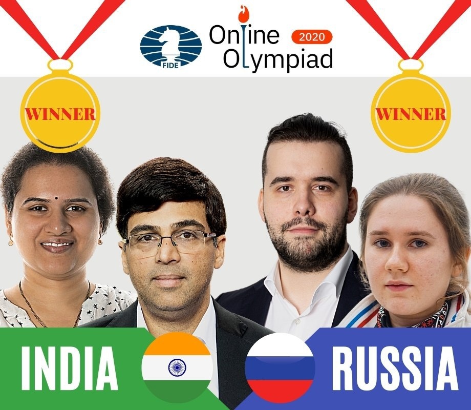 India, Russia declared joint winners of Online Chess Olympiad