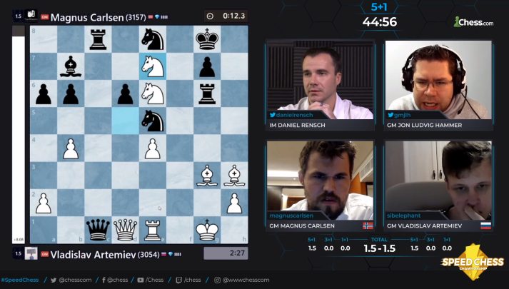 Chessable Masters: Close matches, Artemiev beats Carlsen