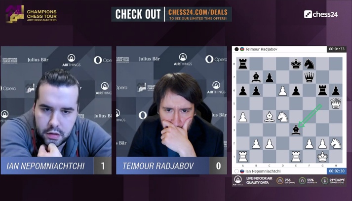 chess24 - 3 draws for Teimour Radjabov so far, and